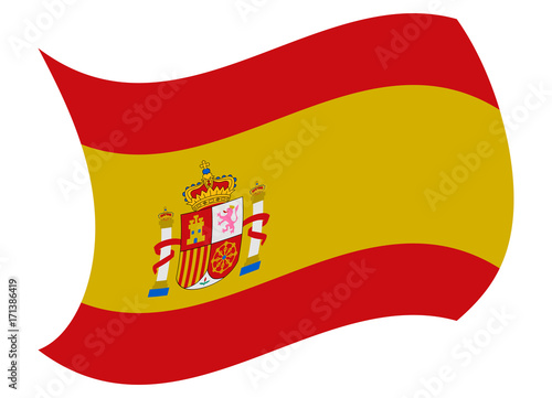 spain flag moved by the wind