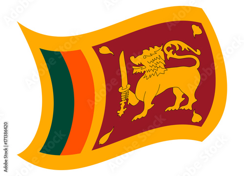 sri lanka flag moved by the wind