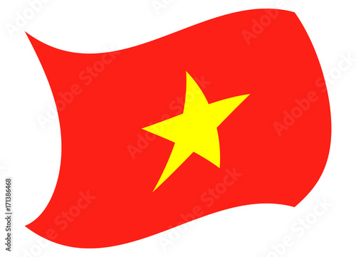 vietnam flag moved by the wind