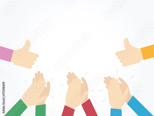 Human hands clapping. applaud hands. Vector illustration.