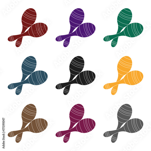 Brazilian maracas icon in black style isolated on white background. Brazil country symbol stock vector illustration.