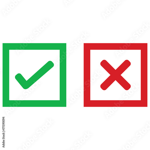 check mark right wrong mark icon