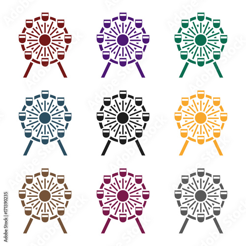 Ferris wheel icon in black style isolated on white background. Building symbol stock vector illustration.