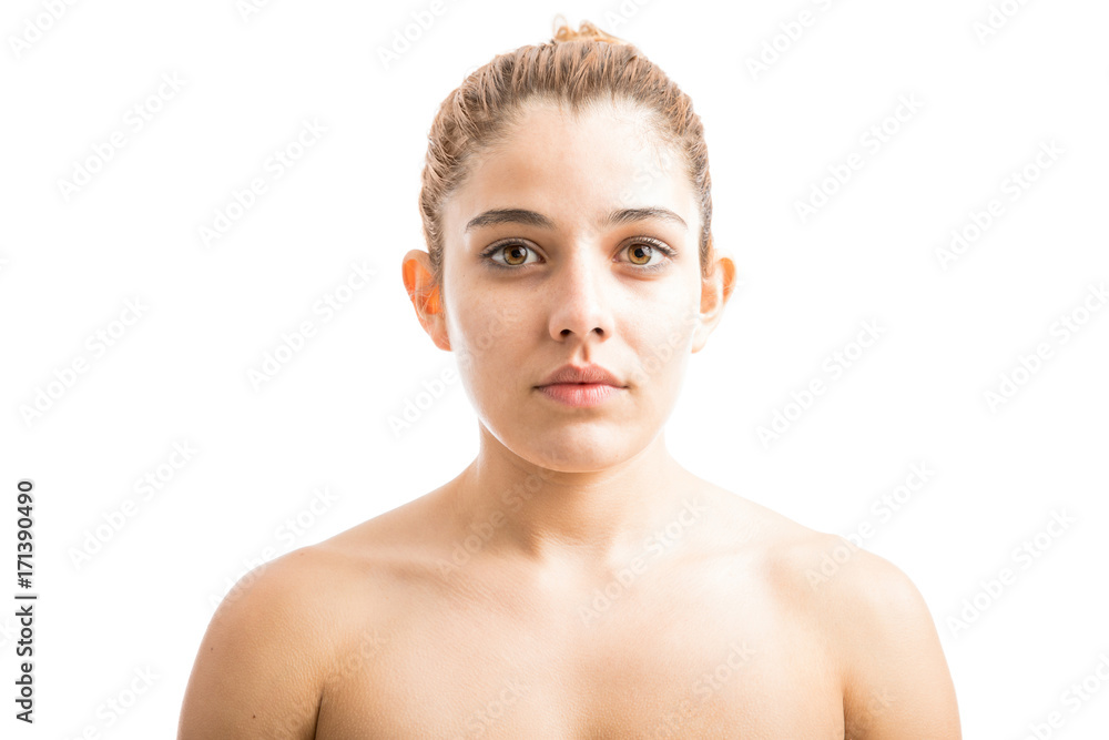 Pretty woman with bare shoulders Pretty woman with bare shoulders