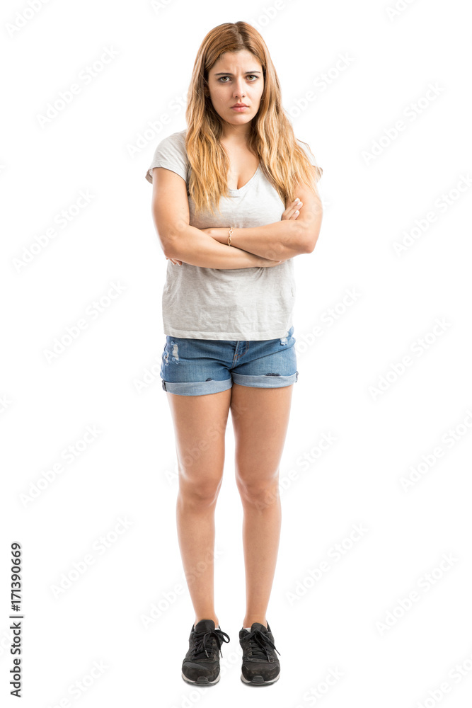 Woman looking upset Woman looking upset