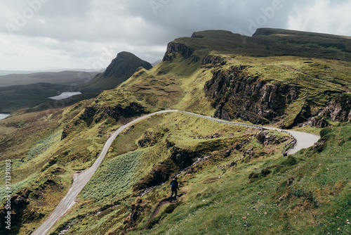 Man hiking on mountain