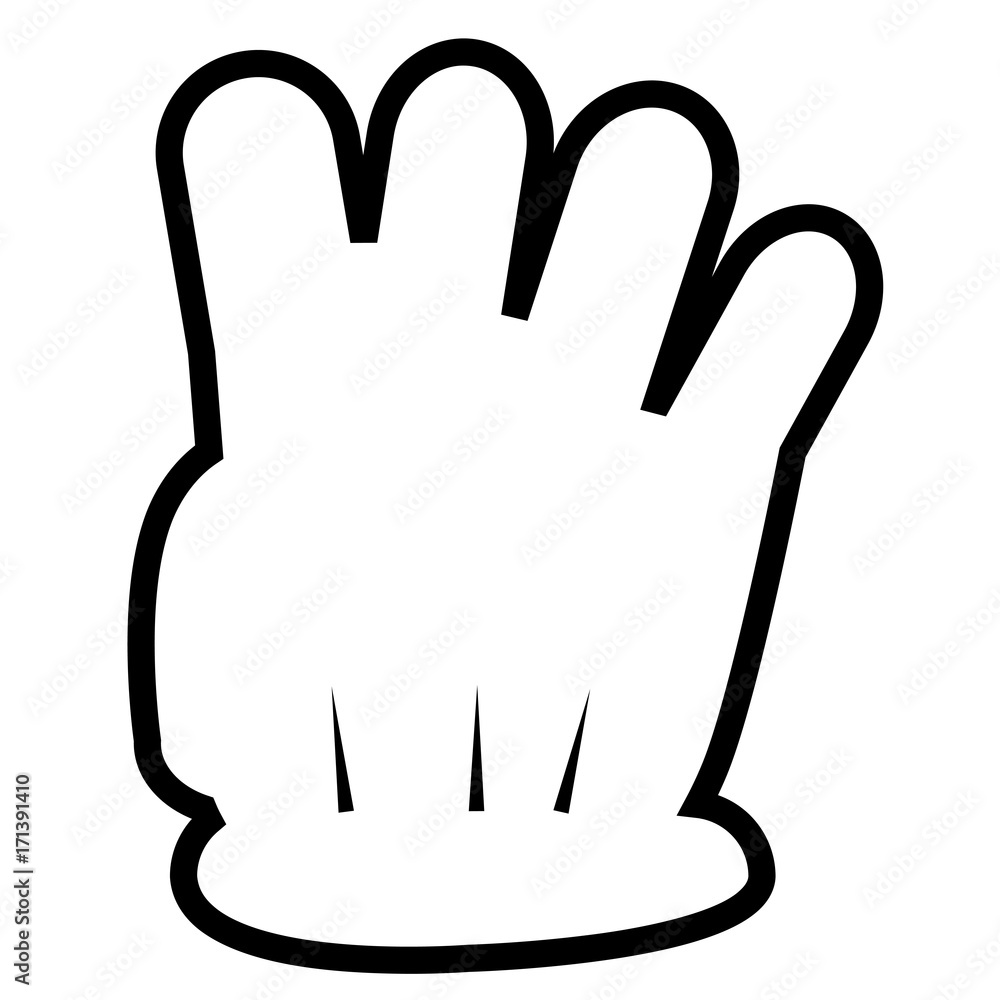Obraz premium Silhouette Counting or Vote Hand, Four, Isolated on White