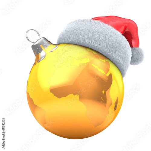3d orange Christmass ball