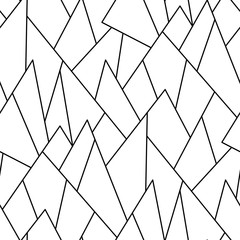 Wandcirkels Bergen patronen Abstracte zwarte lijnen op witte achtergrond  © romir2013