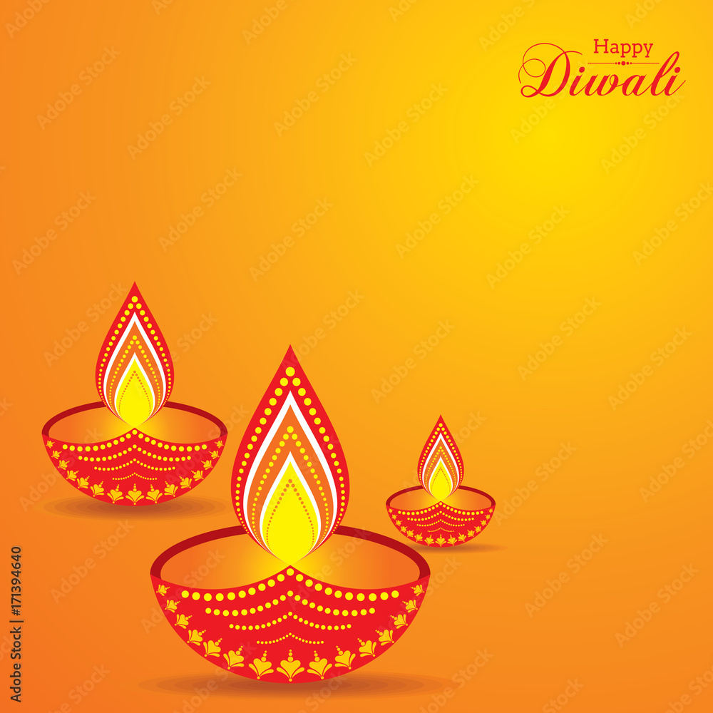 Illustration of Diwali utsav greeting or poster card Illustration of Diwali utsav greeting or poster card