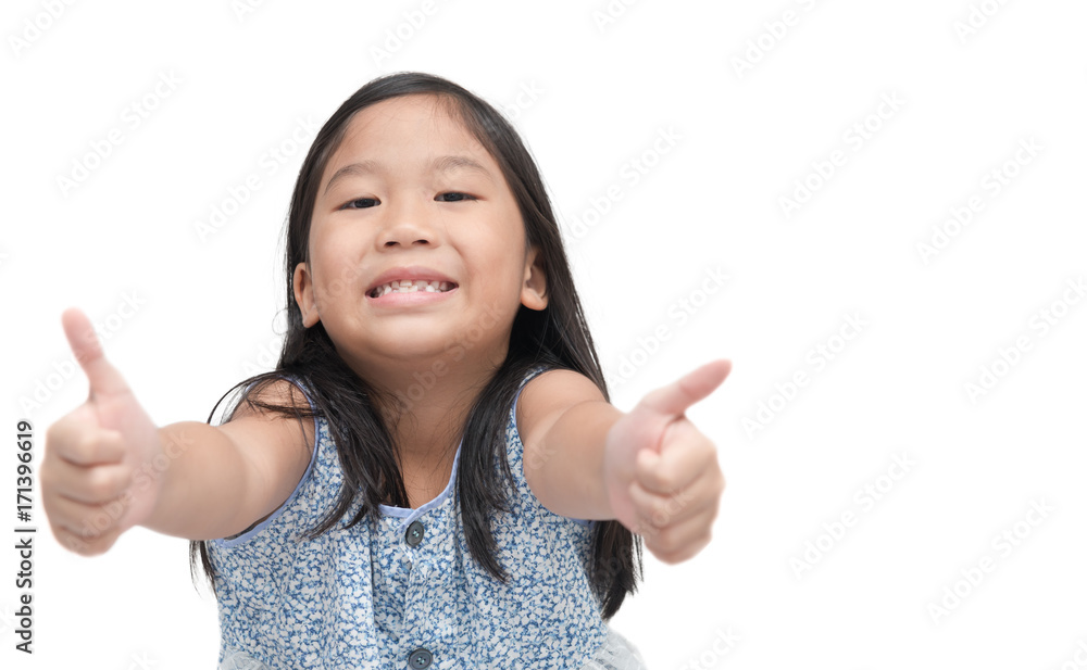 happy asian cute girl showing thumbs up gesture happy asian cute girl showing thumbs up gesture
