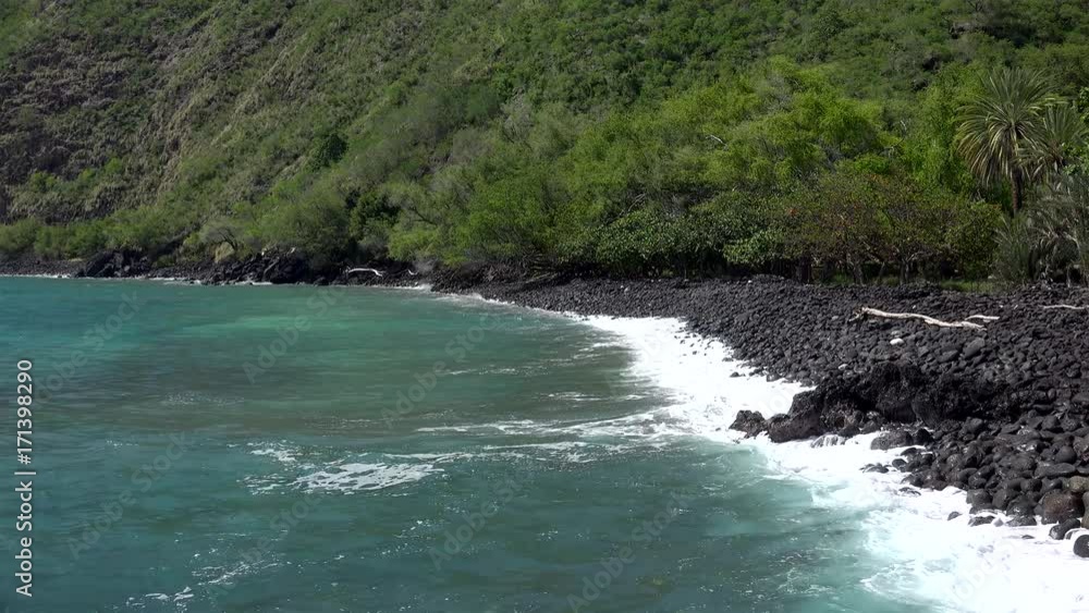 Surf at the coast of Kealakekua Bay. Kona District, Big Island, Hawaii, USA Surf at the coast of Kealakekua Bay. Kona District, Big Island, Hawaii, USA