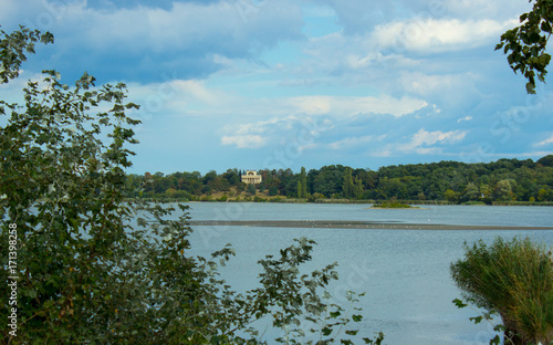 Lake and Apollo temple in forests photo