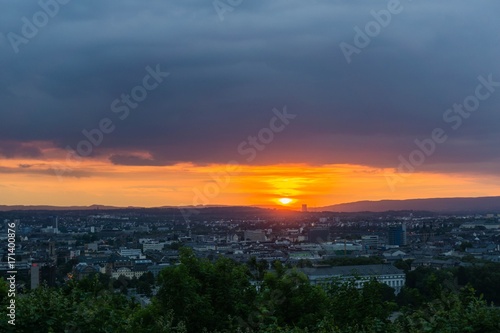 Fototapeta Naklejka Na Ścianę i Meble -  Sonnenuntergang über Koblenz
