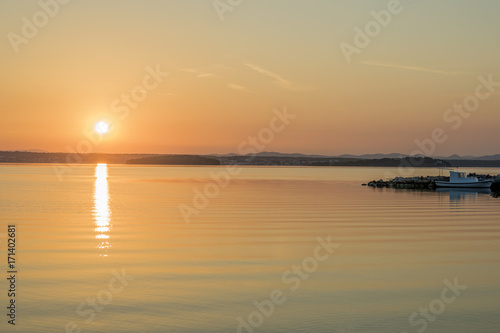 beautiful sunrise in Mediterranean sea in Croatia