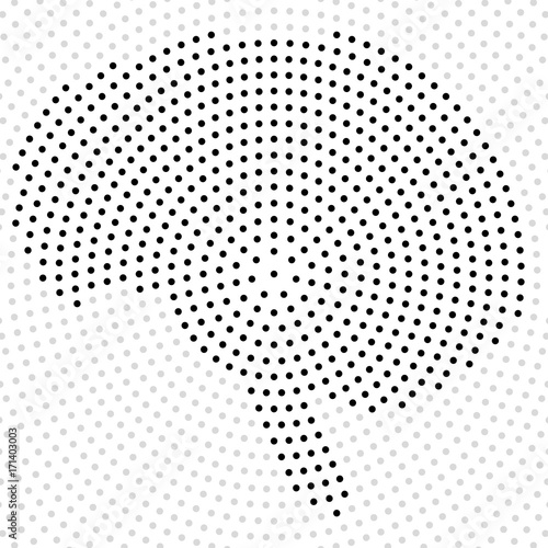 Abstract brain of radial dots. Vector illustration. Eps 10