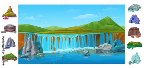 Cartoon Colorful Beautiful Nature Landscape Background