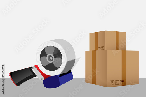 Card box with dispenser. Vector illustration