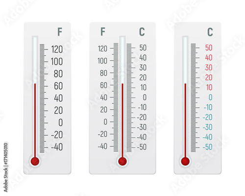 Set of alcohol thermometer vector illustration.