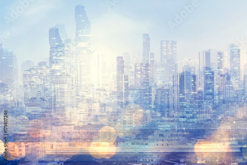 Modern city abstract background.