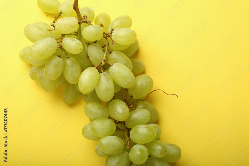 Green Grapes yellow background
