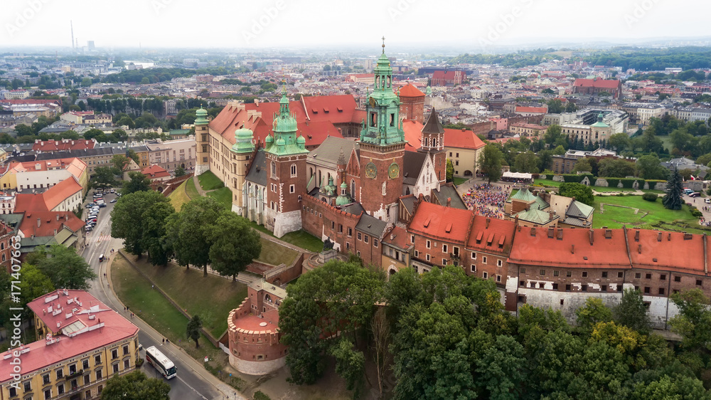 Fototapeta premium Krakow Wawel Castle from the height