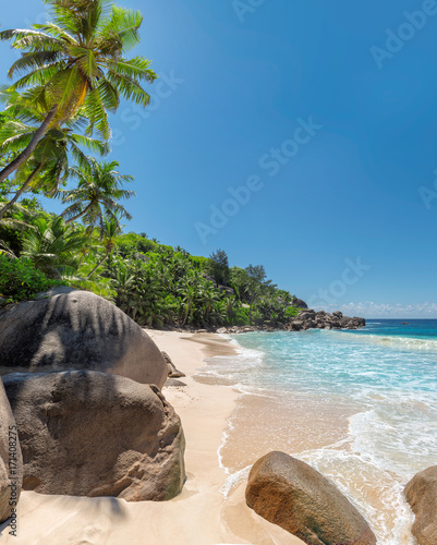 Anse Lazio beach in Praslin island, Seychelles.