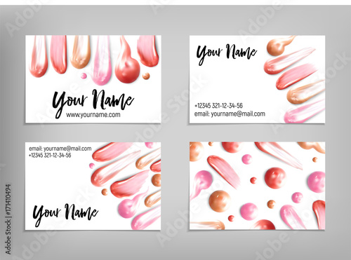 Makeup artist business card. Vector template.