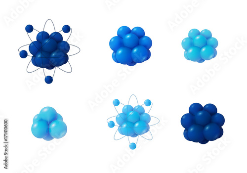 3d abstract atom structure.