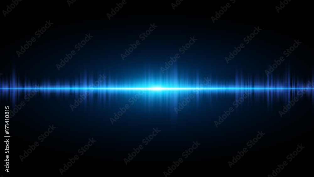 Sound waves of light blue on a dark background. Background for the radio,  club, party. Vibration of light. Bright flash of light. Vector Stock Vector  | Adobe Stock