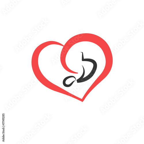 Pregnancy emblem. Vector flat icon of embryo.