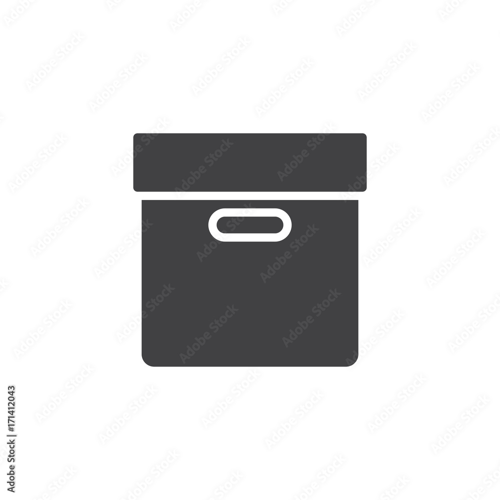 Package cardboard box icon vector, filled flat sign, solid pictogram isolated on white. Symbol, logo illustration. Pixel perfect vector graphics Package cardboard box icon vector, filled flat sign, solid pictogram isolated on white. Symbol, logo illustration. Pixel perfect vector graphics