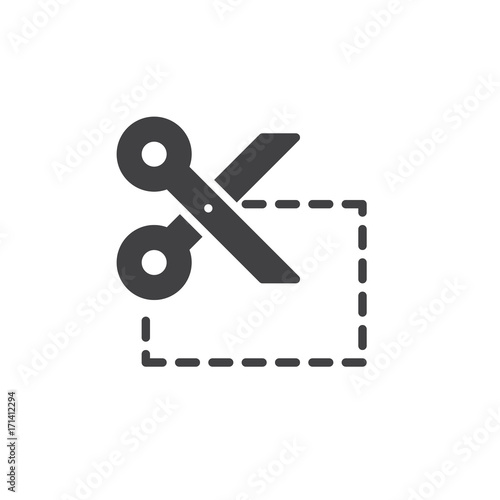Coupon cut icon vector, filled flat sign, solid pictogram isolated on white. Symbol, logo illustration. Pixel perfect vector graphics