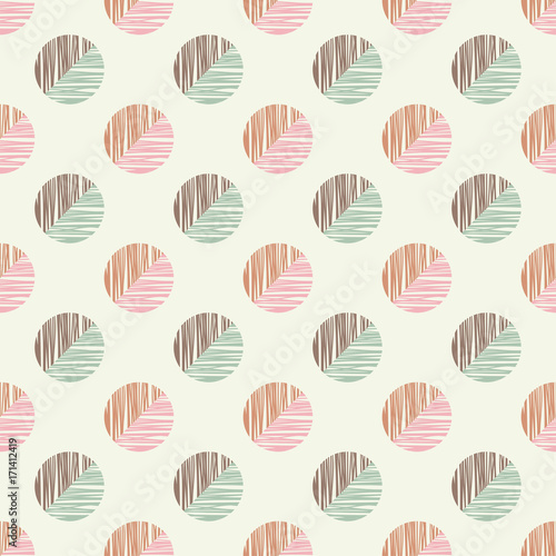 Polka dot seamless pattern. Scribble texture. Textile rapport.