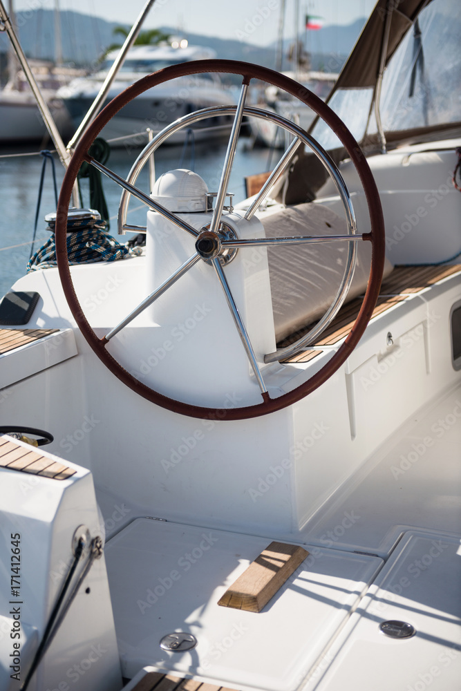 Rudder of sailing yacht