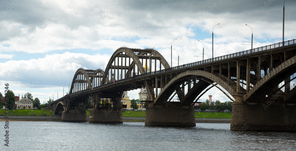 cathedral and motor road bridge rybinsk
