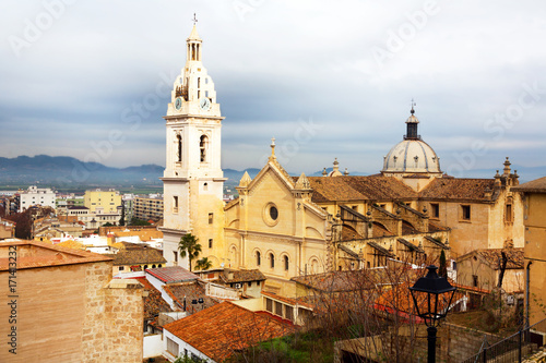 View on city and church in Xativa
