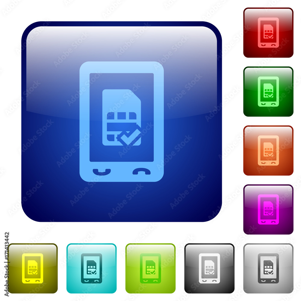 Mobile simcard accepted color square buttons Mobile simcard accepted color square buttons