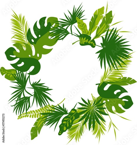 Wreath of tropical leaves