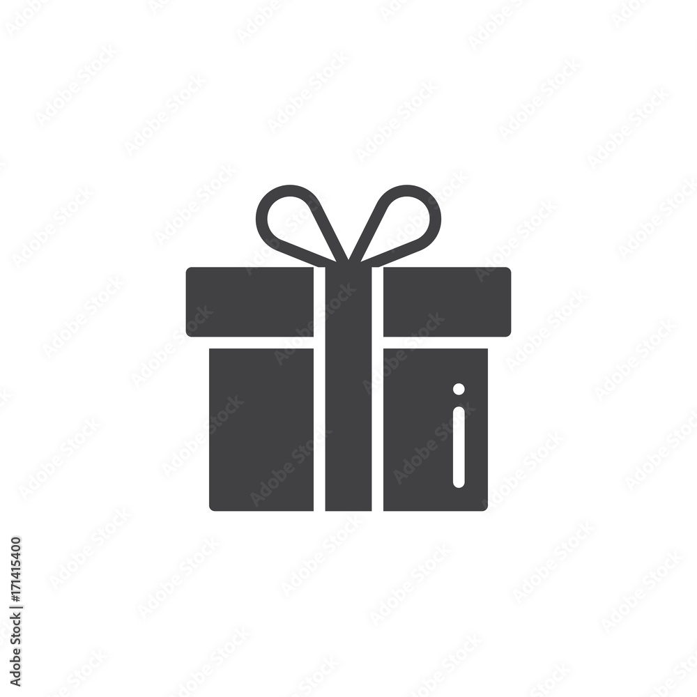 Gift box icon vector, filled flat sign, solid pictogram isolated on white. Symbol, logo illustration Gift box icon vector, filled flat sign, solid pictogram isolated on white. Symbol, logo illustration