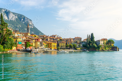 Fototapeta Naklejka Na Ścianę i Meble -  small town Varenna at Lake Como, Italy