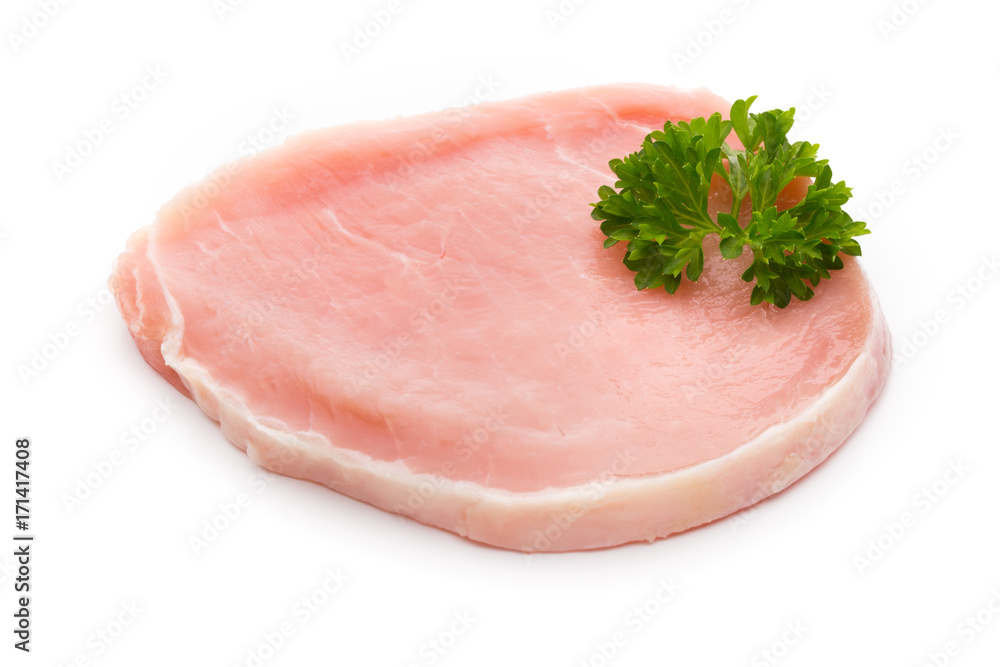 Fresh raw beef steak isolated on white background, top view. Fresh raw beef steak isolated on white background, top view.