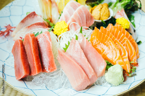Raw and fresh sashimi fish meat