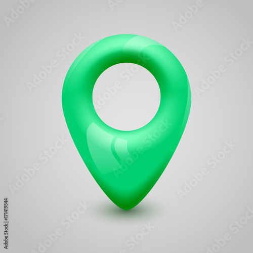 Green Map pin pointer. modern design.