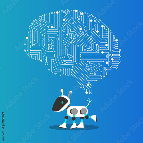 AI dog robot with mechanism illustration