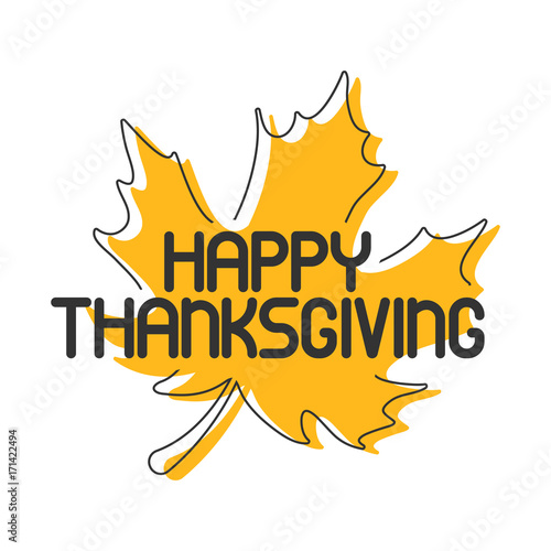 Hand drawn happy thanksgiving logo