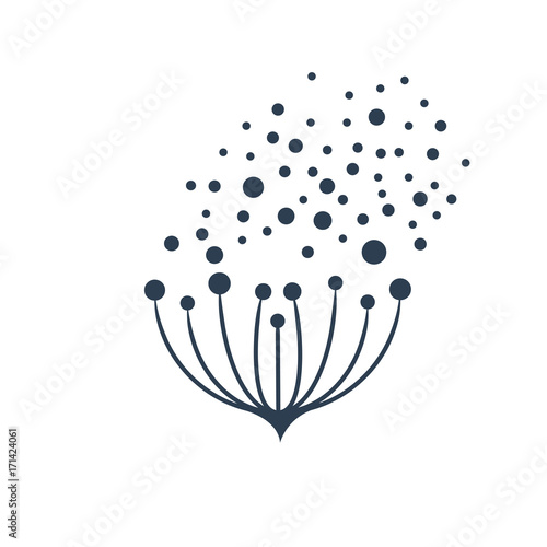 Vector sign flower seeds flying in the wind photo