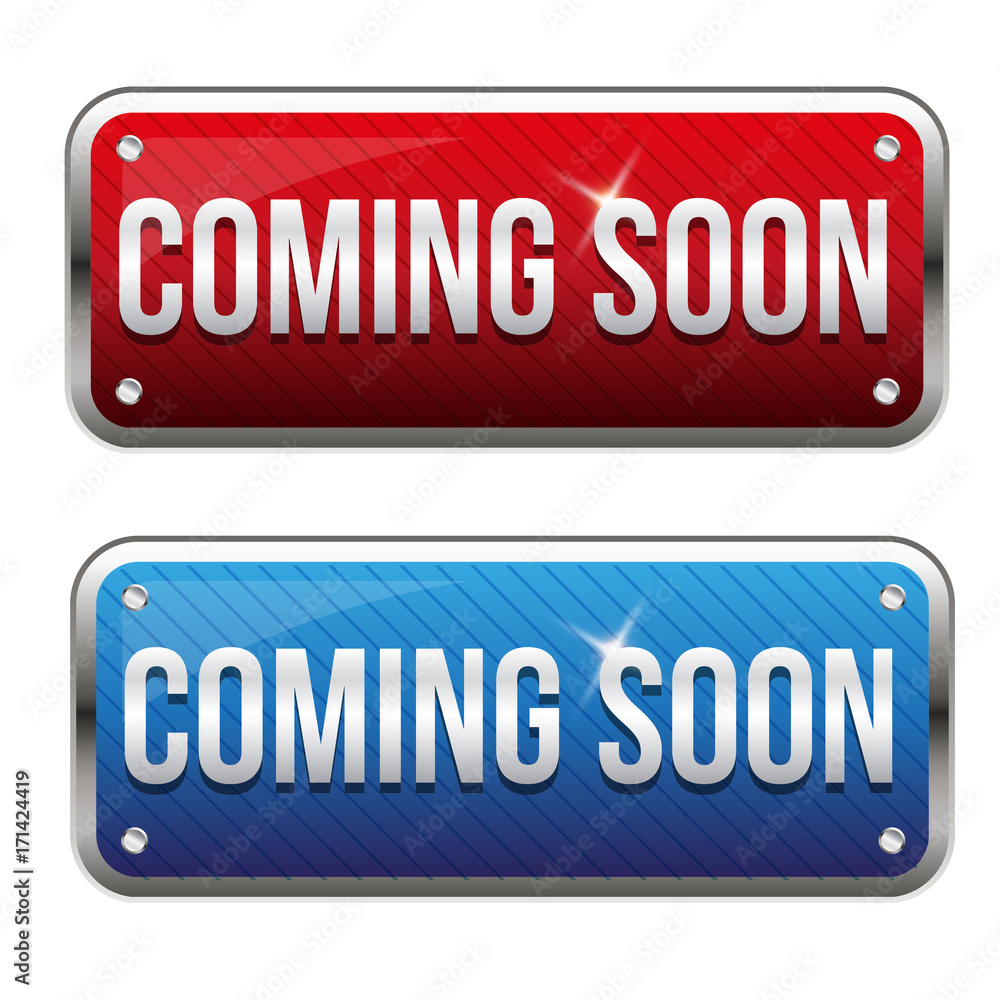 Fototapeta premium Coming Soon button vector