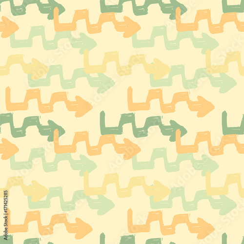 Seamless pattern with colorful grungy arrows. Perfect for print on wrapping paper, fabric etc.