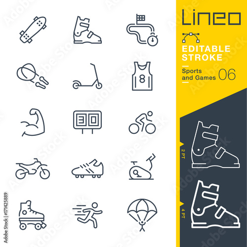 Lineo Editable Stroke - Sports and Games line icons
Vector Icons - Adjust stroke weight - Expand to any size - Change to any colour